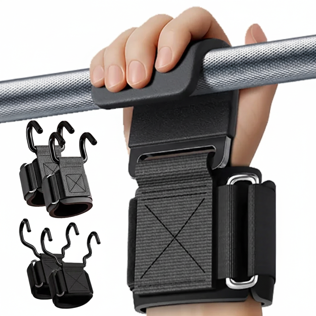 Elite Grip-Assist Lifting Hooks: Neoprene Padded Wrist Wraps for Powerlifting
