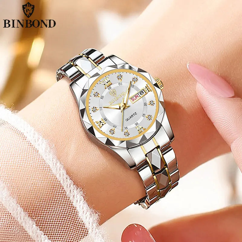 The Executive Muse: Stainless Steel Waterproof Quartz Watch for Women