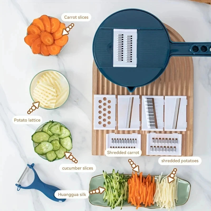 The 60-Second Salad Slicer: 9-in-1 Multi-Functional Vegetable Cutter & Grater