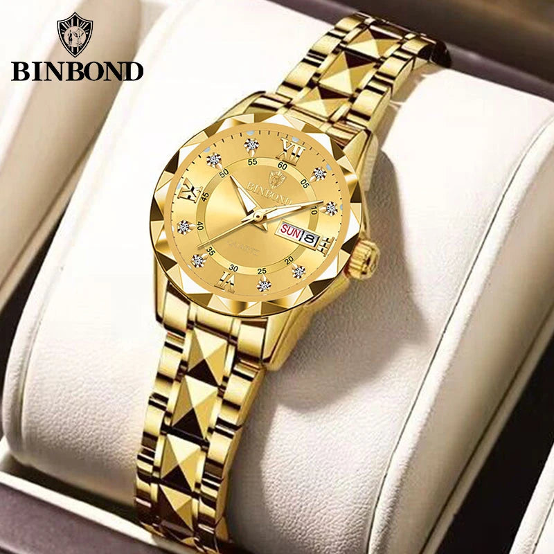 The Executive Muse: Stainless Steel Waterproof Quartz Watch for Women