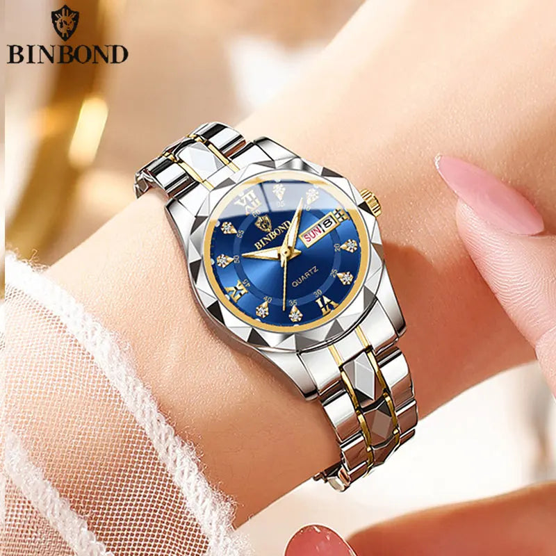 The Executive Muse: Stainless Steel Waterproof Quartz Watch for Women