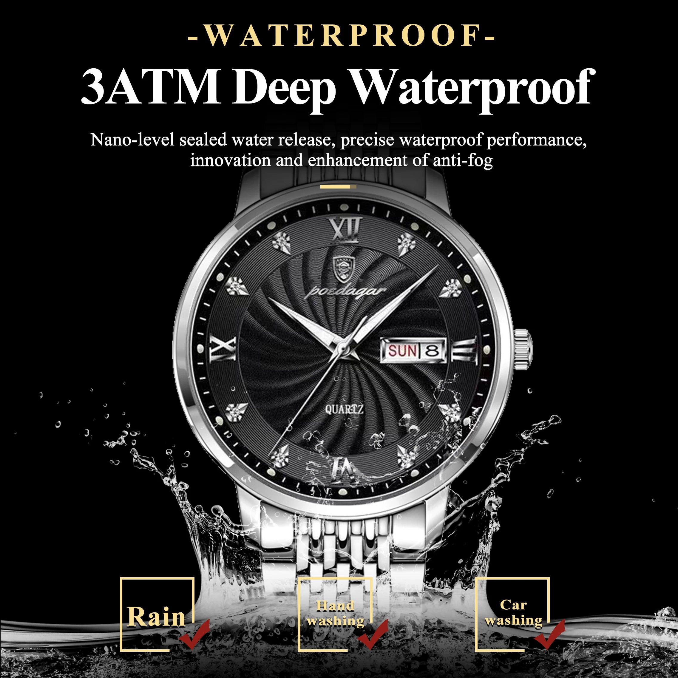 Precision Quartz Watch with 30M Water Resistance For Men