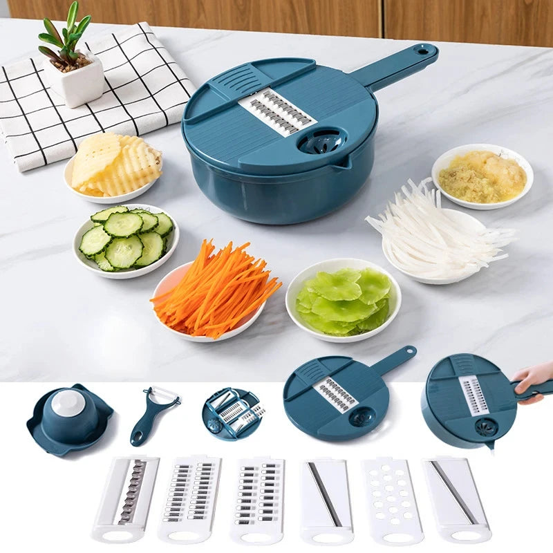 The 60-Second Salad Slicer: 9-in-1 Multi-Functional Vegetable Cutter & Grater
