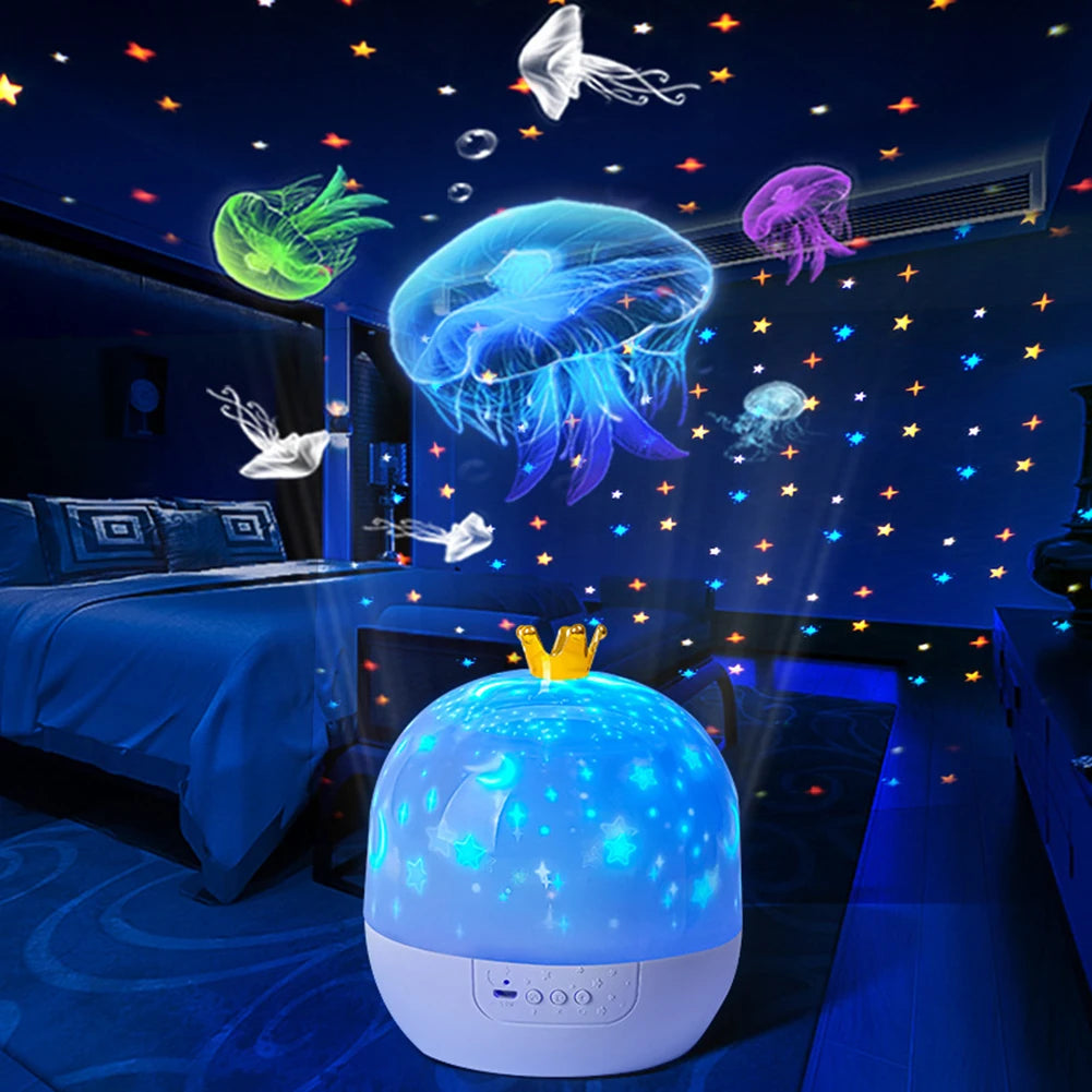DreamScape Pro: 360° Rotating Night Light with 15 Magic Themes