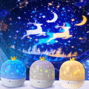 DreamScape Pro: 360° Rotating Night Light with 15 Magic Themes