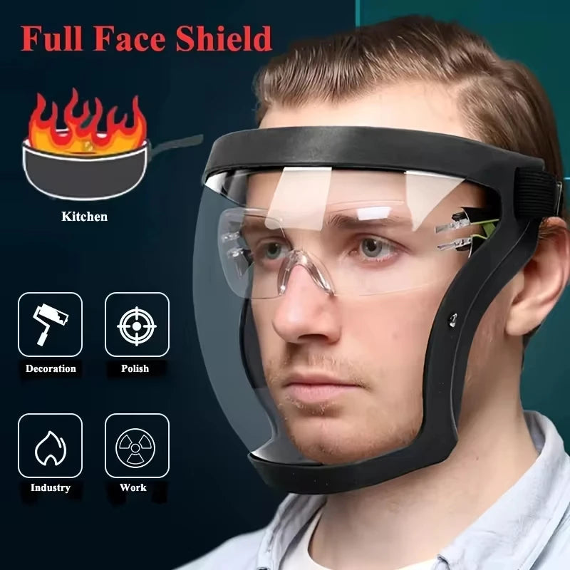 Panoramic Safety Mask: Heat-Resistant & Adjustable Full-Face Protection