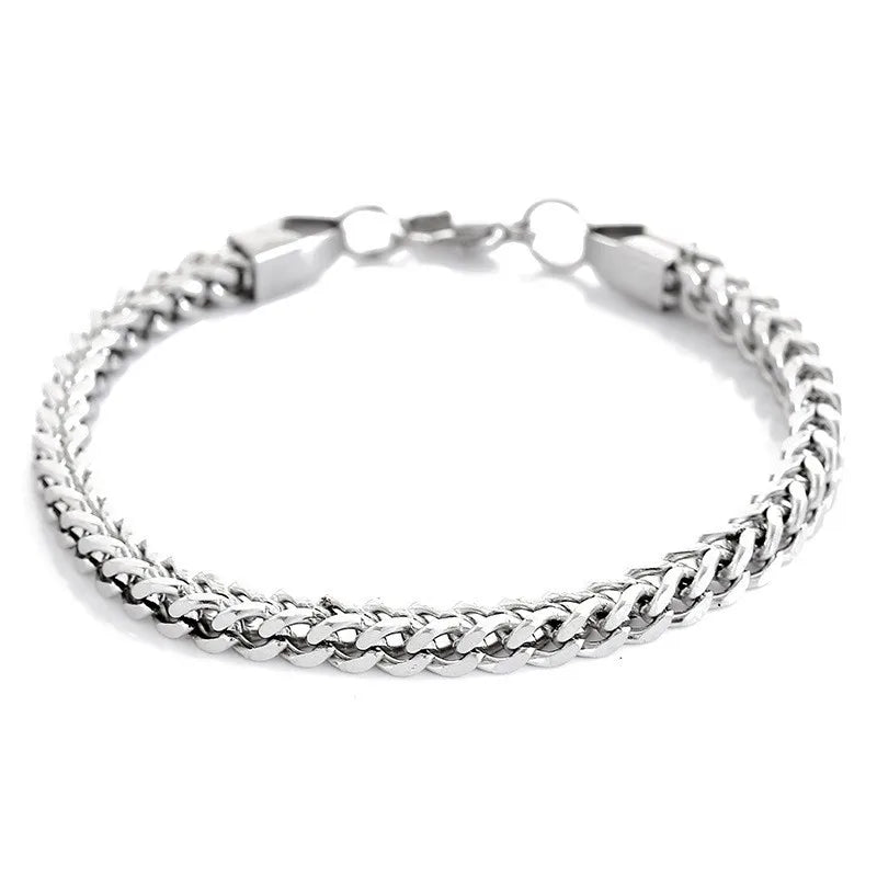 Double-Row Titanium Steel Statement Bracelet