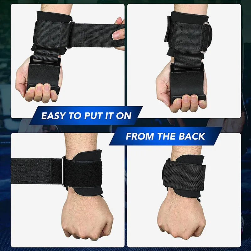 Elite Grip-Assist Lifting Hooks: Neoprene Padded Wrist Wraps for Powerlifting