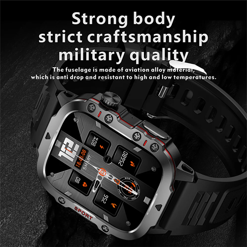 Tactical Smartwatch | Military-Grade Durability & 3ATM Dive-Ready