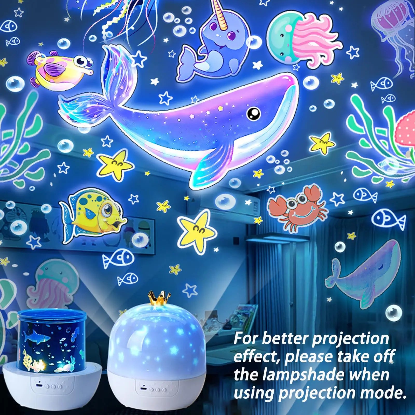 DreamScape Pro: 360° Rotating Night Light with 15 Magic Themes