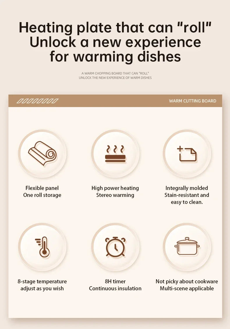 The Modern Hostess Warming Tray: Portable Fast-Heating Mat with Smart Temp Control