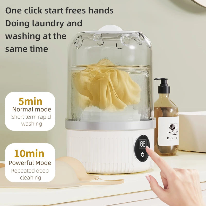 Miniature Wireless Washing Machine: Specialized Care for Underwear, Socks & Pet Wear