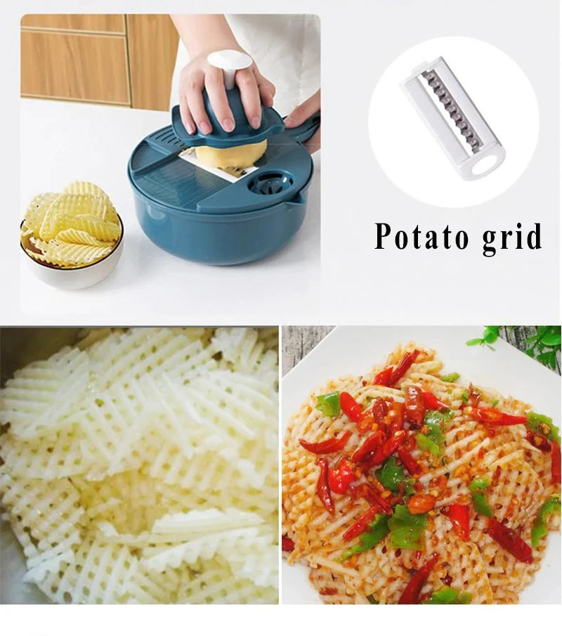 The 60-Second Salad Slicer: 9-in-1 Multi-Functional Vegetable Cutter & Grater