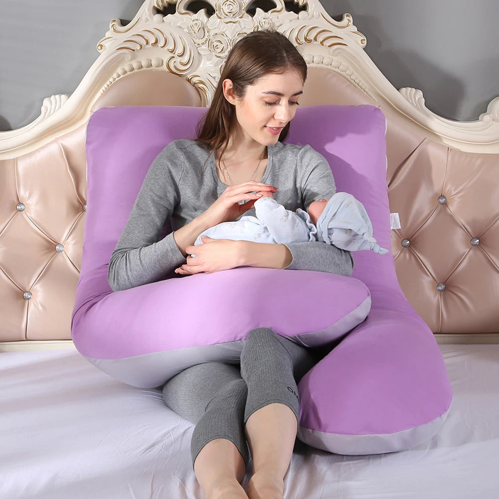 Premium Maternity & Nursing Pillow Case: Ultra-Soft Cotton U-Type Cover