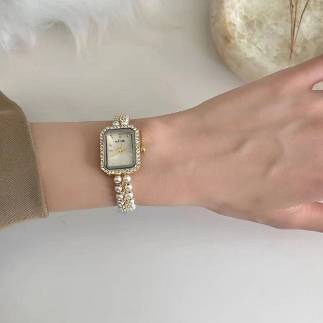 Pearl-Incrusted Luxury Watch for Weddings & Special Events For Women