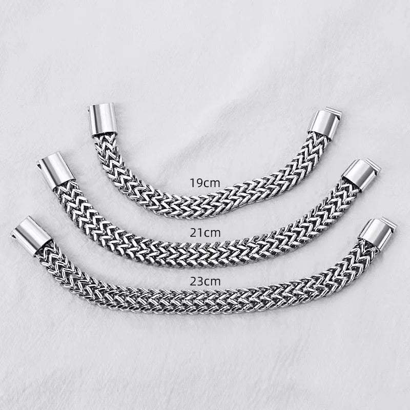 Double-Row Titanium Steel Statement Bracelet